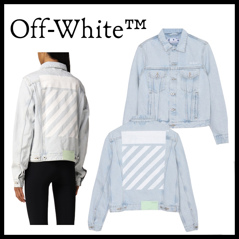 Off-White】関税込☆Signature Diagonal Stripe Denim Jacket - cert ...