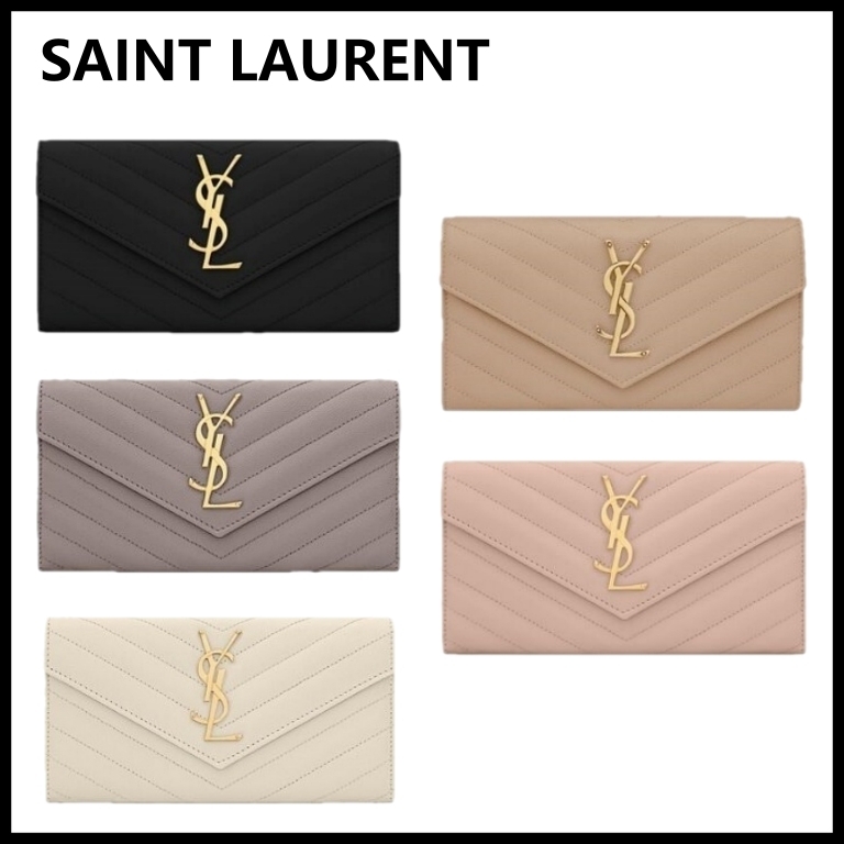 【SAINT LAURENT】モノグラム ラージフラップウォレット 長財布