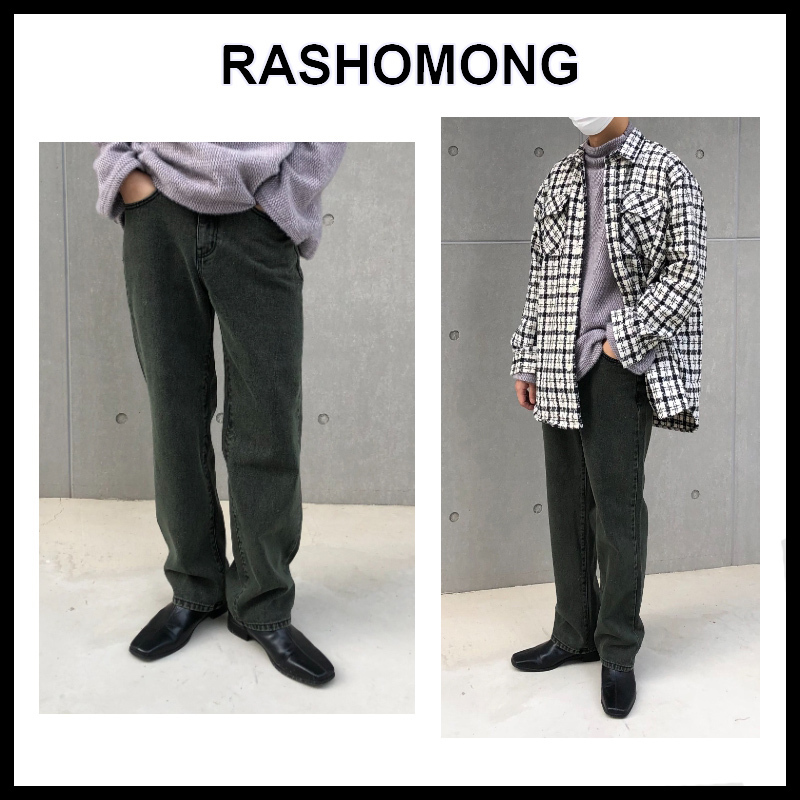 【RASHOMONG】送料・関税込★Slim straight washed khaki jeans