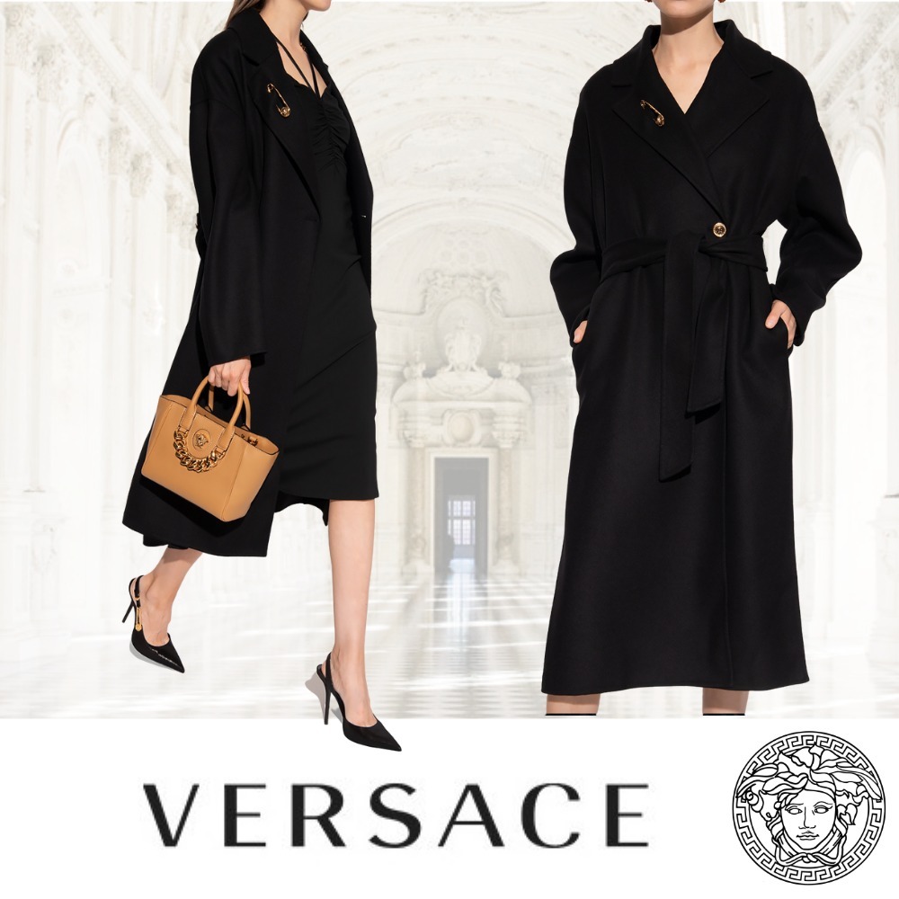 VERSACE オーバーサイズ シングルブレスト ブレザー コート