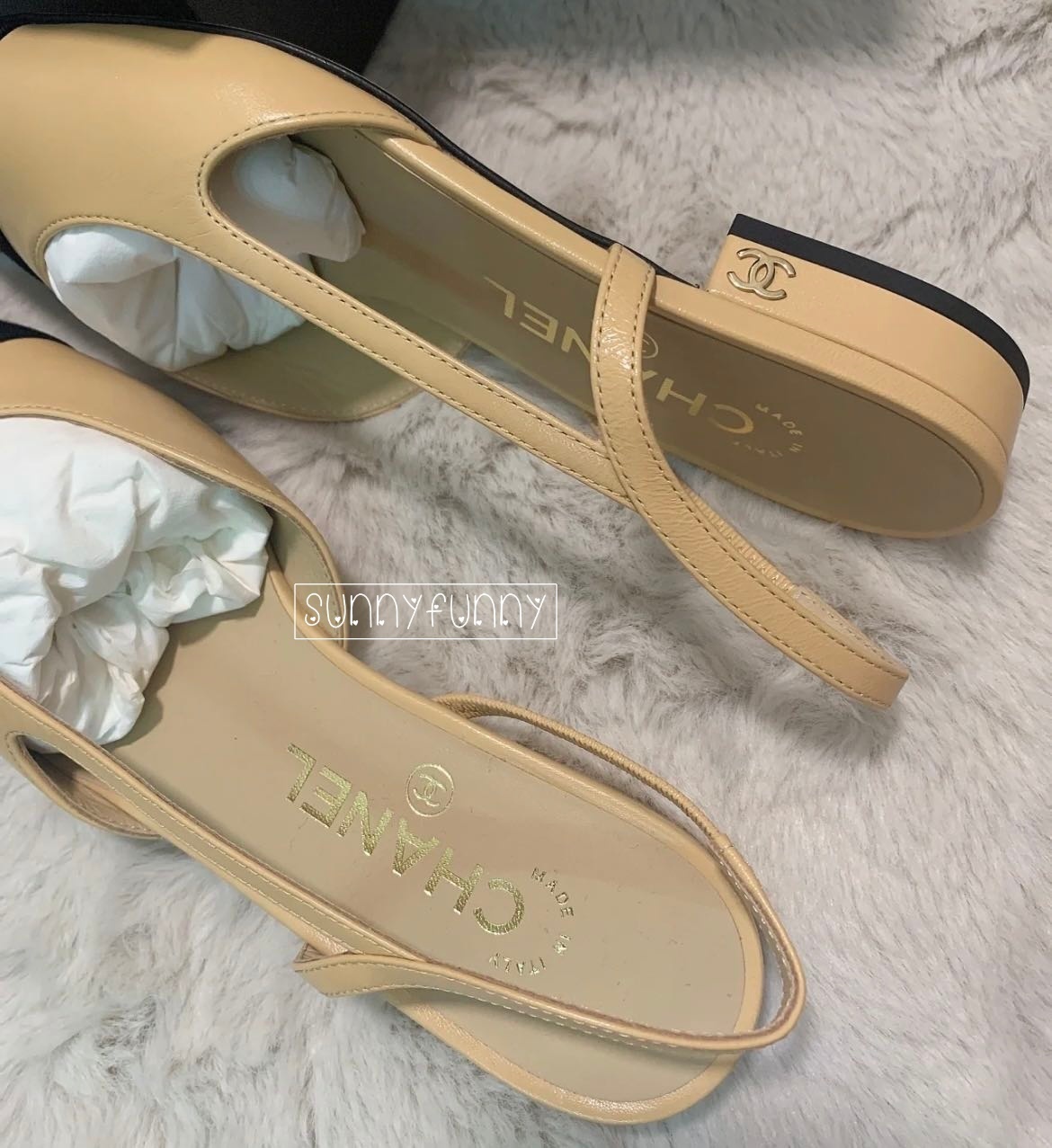 《22B★》CHANEL スリングバック シューズ カーフ