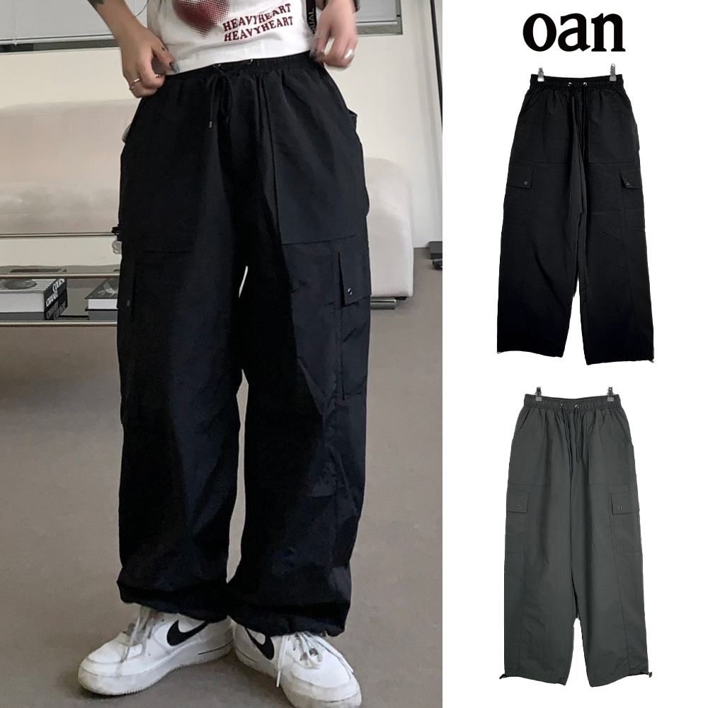【oan】Eyelet Cargo String Pants