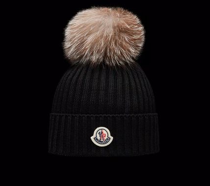 MONCLER 帽子 MONCLER2022/23秋冬新作キッズ ファーポンポン付きニット帽