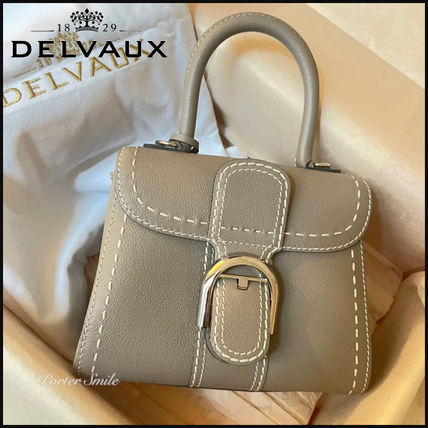 DELVAUX Shoulder Bags Casual Style Calfskin 2WAY Plain Leather Office Style