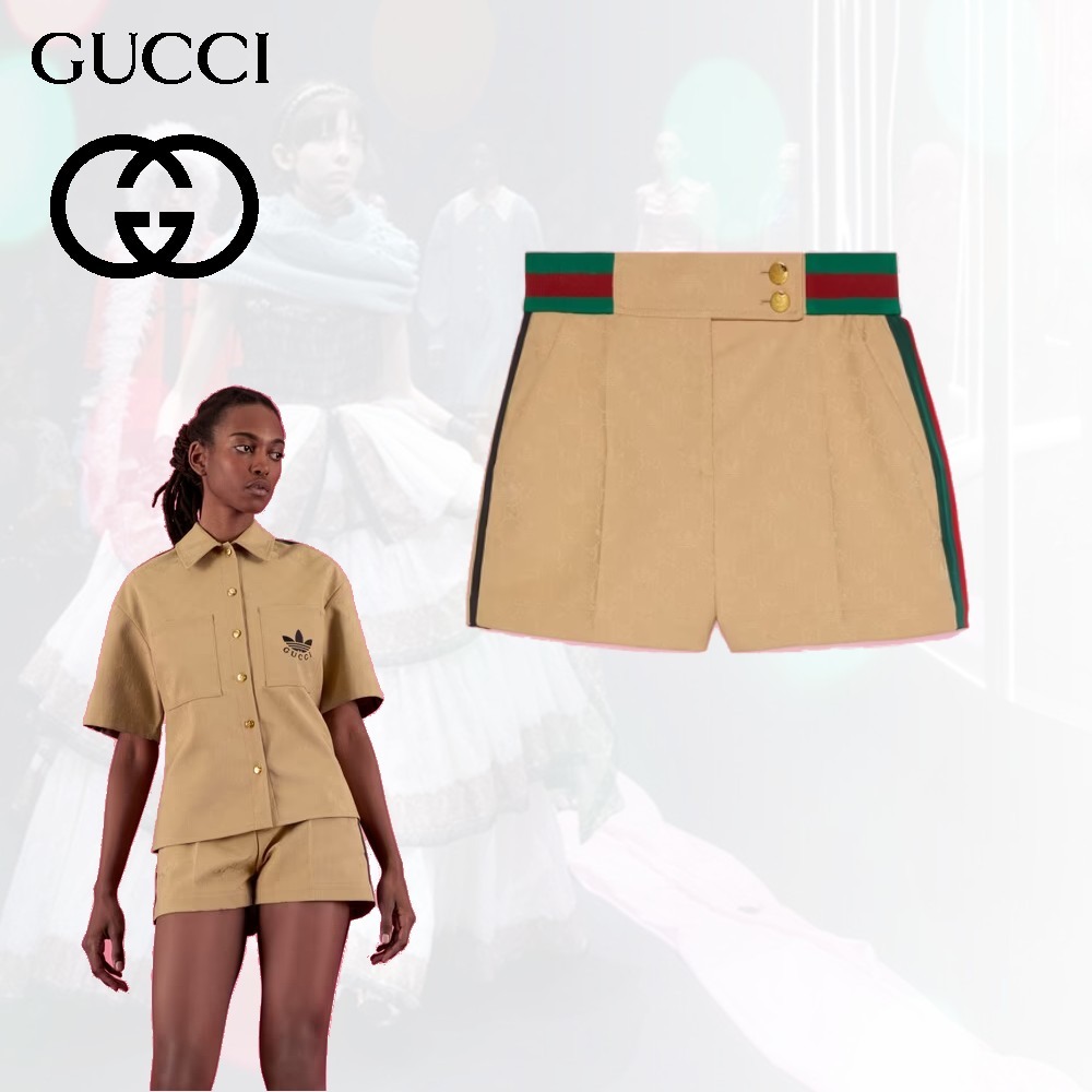 GUCCI adidas x Gucci ジャカード ショートパンツ 買い値下 ボトムス