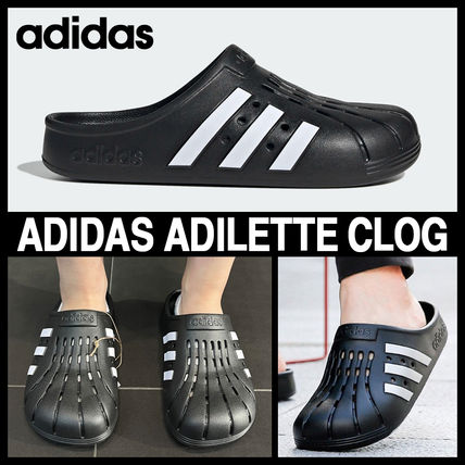 adidas アディダス サンダル スリッパ ADILETTE CLOGS FY8969 Black Silver アディレッタ クロッグ ブラック  シルバー ロゴ スライドサンダル シャワーサンダル シューズ メンズ レディース 【中古】未使用品 | セレクトショップ a-clo