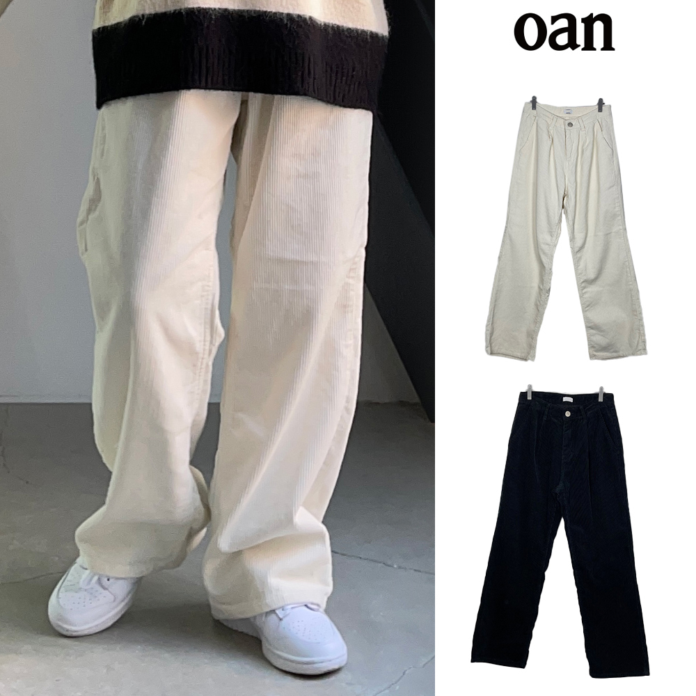 【oan】Corduroy Pintuck Wide Pants