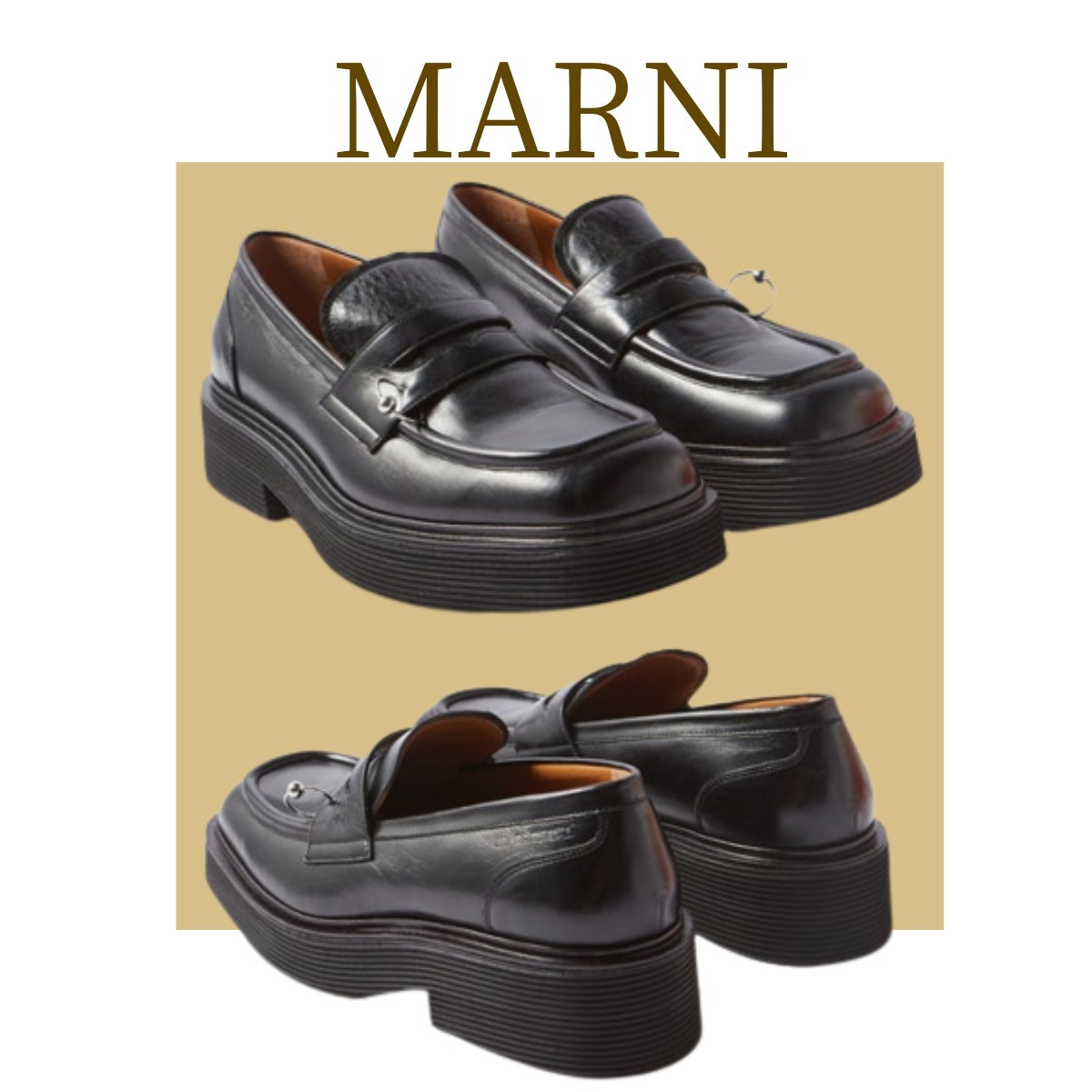 再入荷/予約販売! 43 28cm MARNI マルニ コイン ローファー 厚底