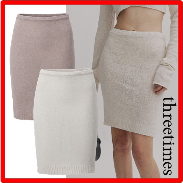 ☆韓国の人気☆【THREETIMES】☆Terry knit skir.t☆スカート☆
