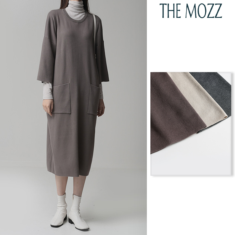 【THE MOZZ】Stige Crop Pocket Knit one-piece