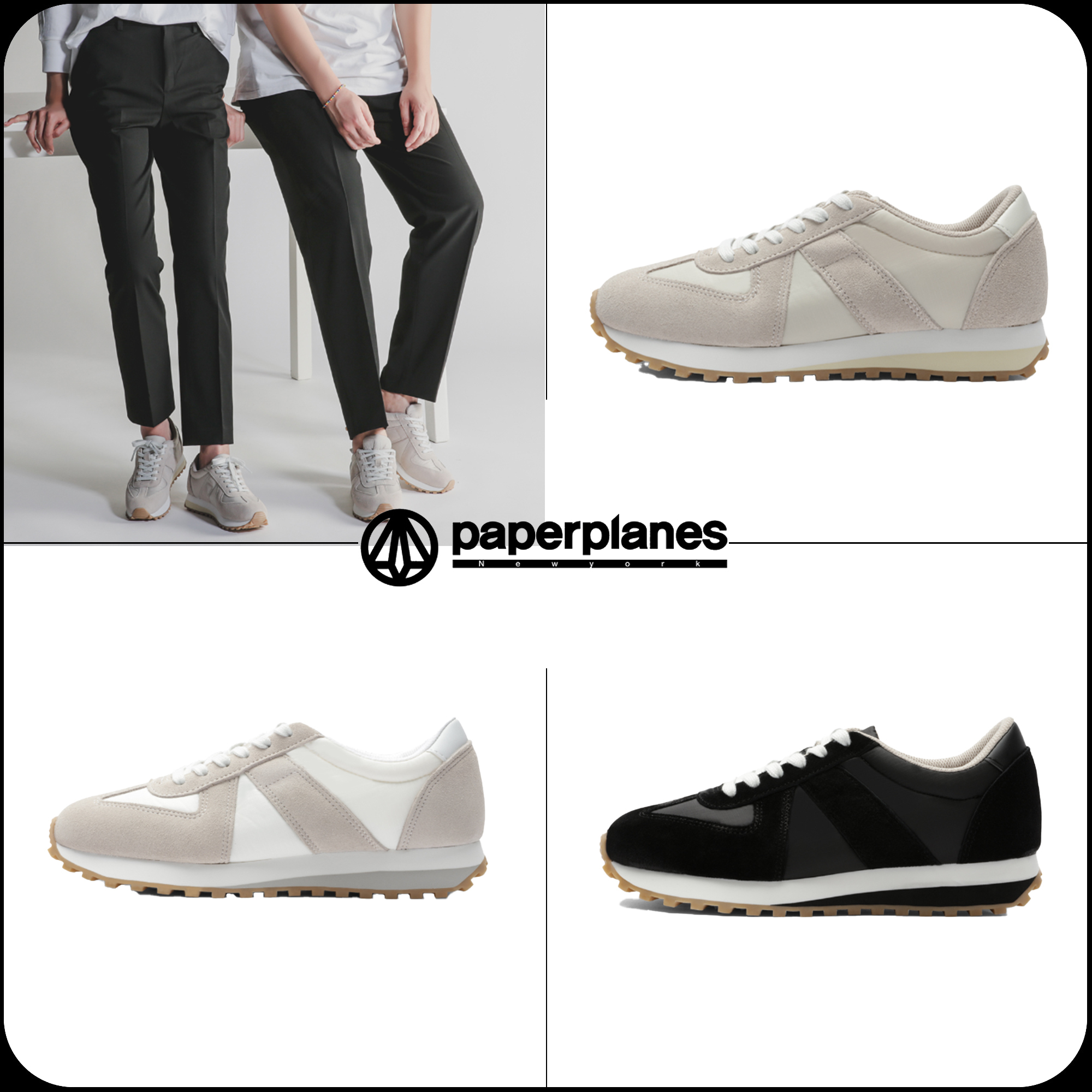 [paperplanes]★NATURAL COWHIDE SNEAKER RUNNER PP1516