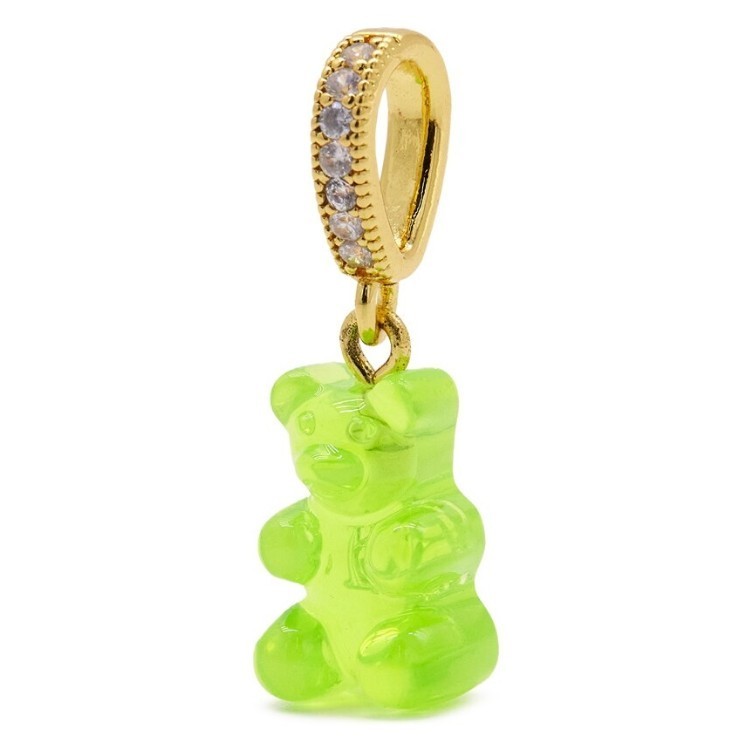 CRYSTAL HAZE ◆ PENDANT_NOSTALGIA BEAR PAVE GOLD LIME