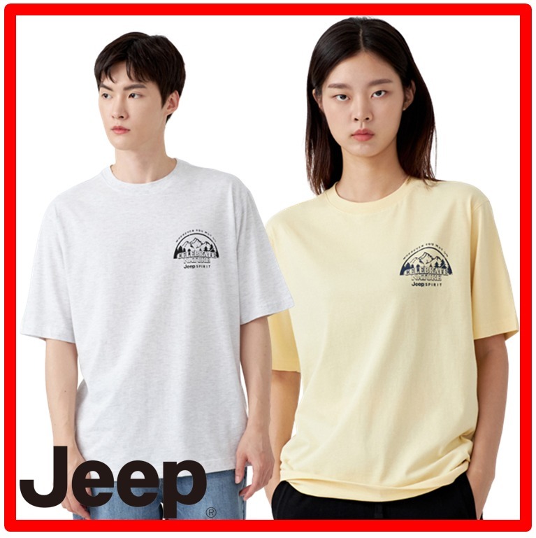 ☆韓国の人気☆【JEEP】☆mountain print T-SHIRT.S☆Tシャツ☆