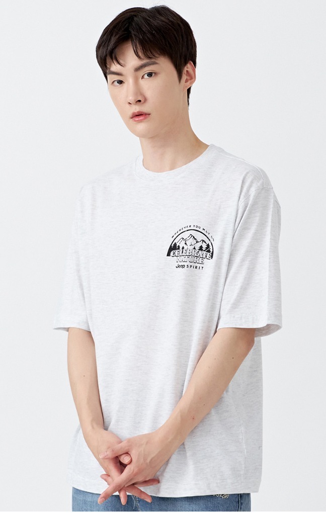 ★韓国の人気★【JEEP】★mountain print T-SHIRT.S★ Tシャツ★ ☆韓国の人気☆【JEEP】☆mountain print T-SHIRT.S☆Tシャツ