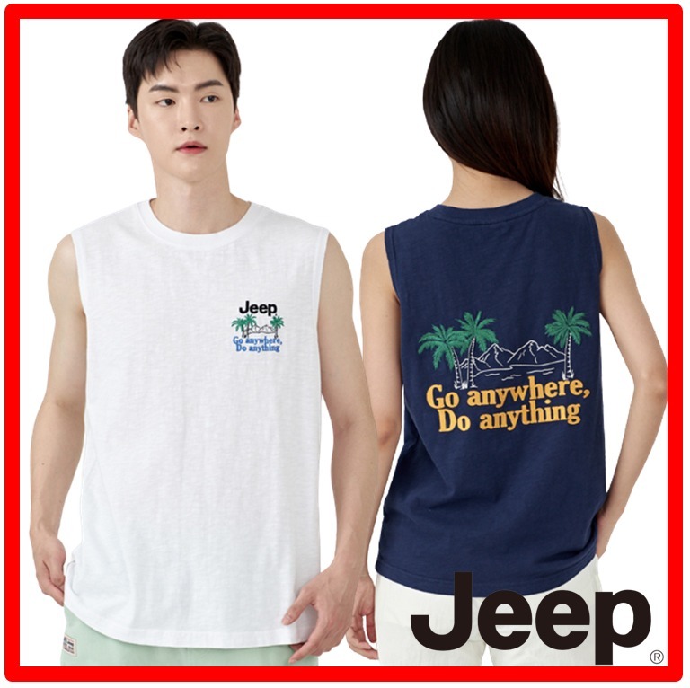 ★韓国の人気★【JEEP】★mountain sleeveless T-shir.t★