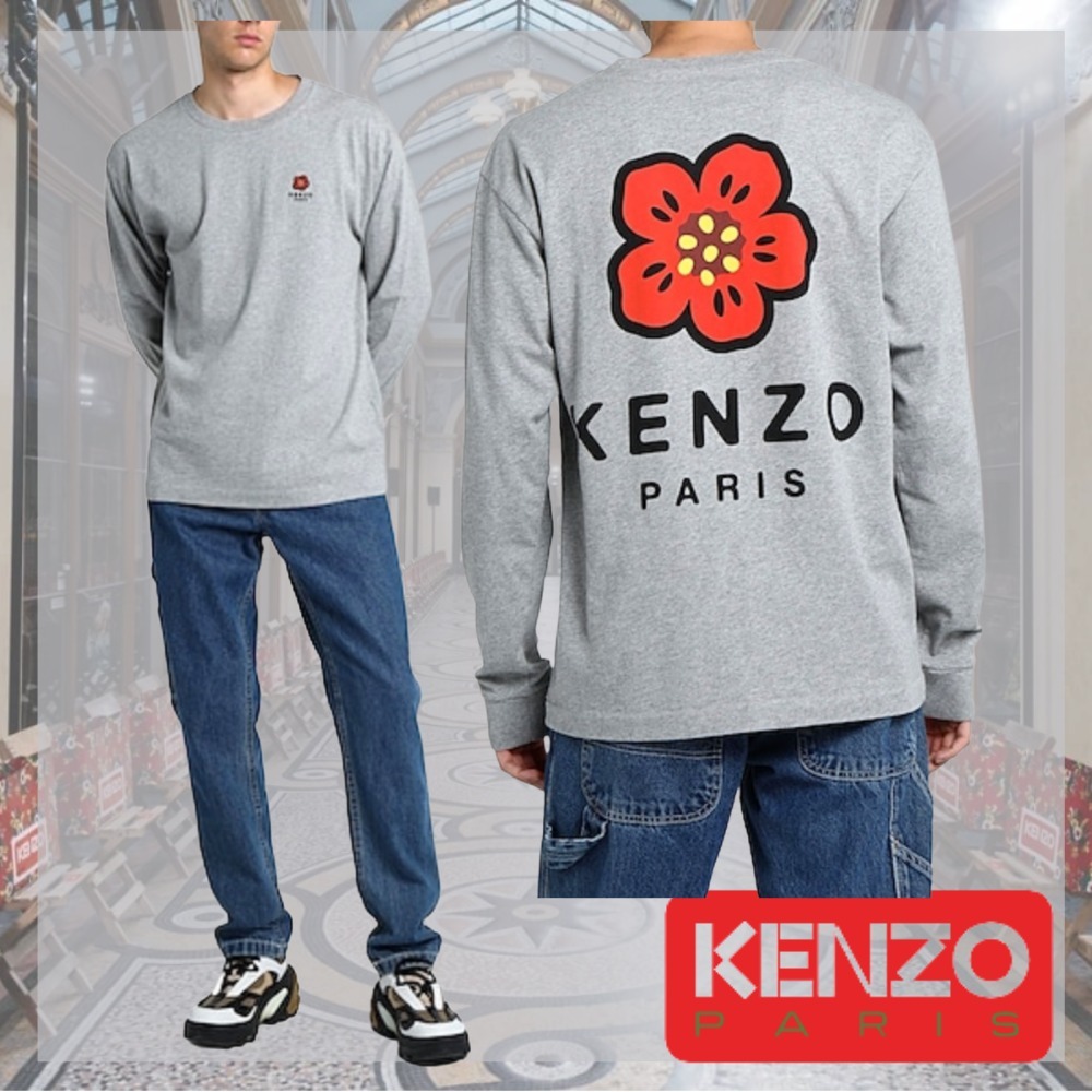 KENZO ケンゾー ポピー 刺繍入り ロゴ コットン 長袖 Tシャツ