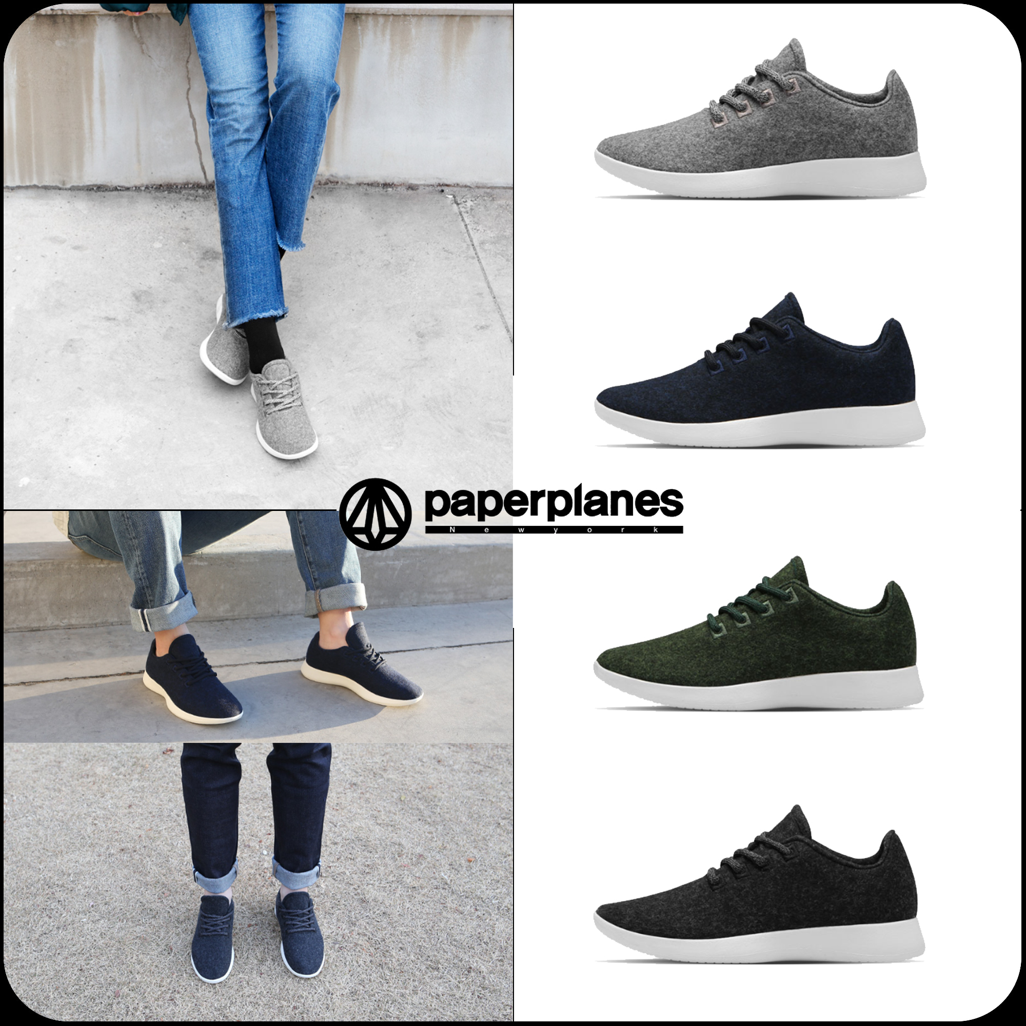 [paperplanes]★UNISEX WOOL WALKING RUNNING SNEAKERS PP1501