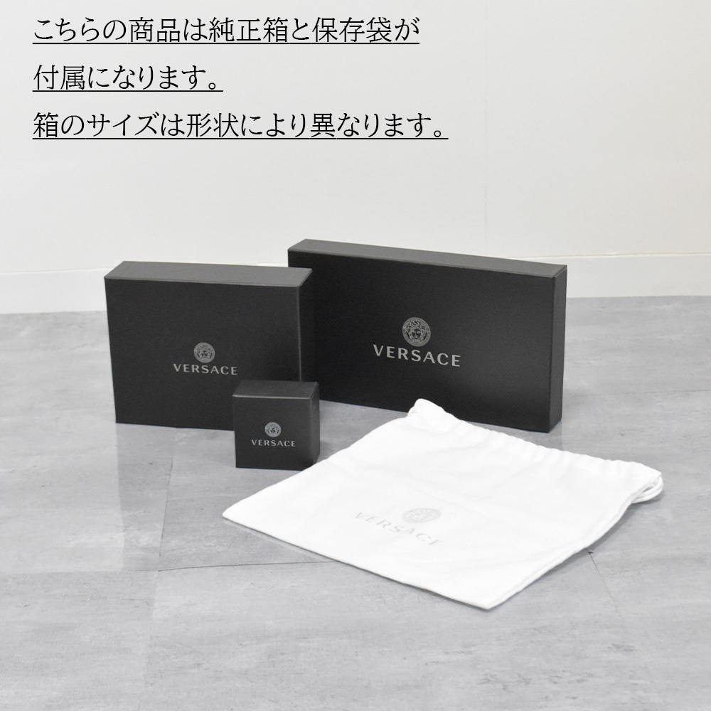 好評 VERSACE 2つ折り財布 小銭入れ付き ロゴ有 カーフスキン メンズ 小物