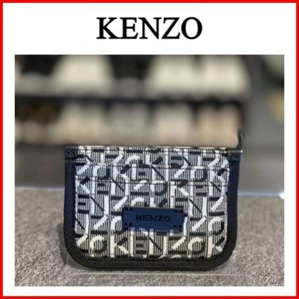 KENZO Card Holders Street Style Leather Logo Card Holders