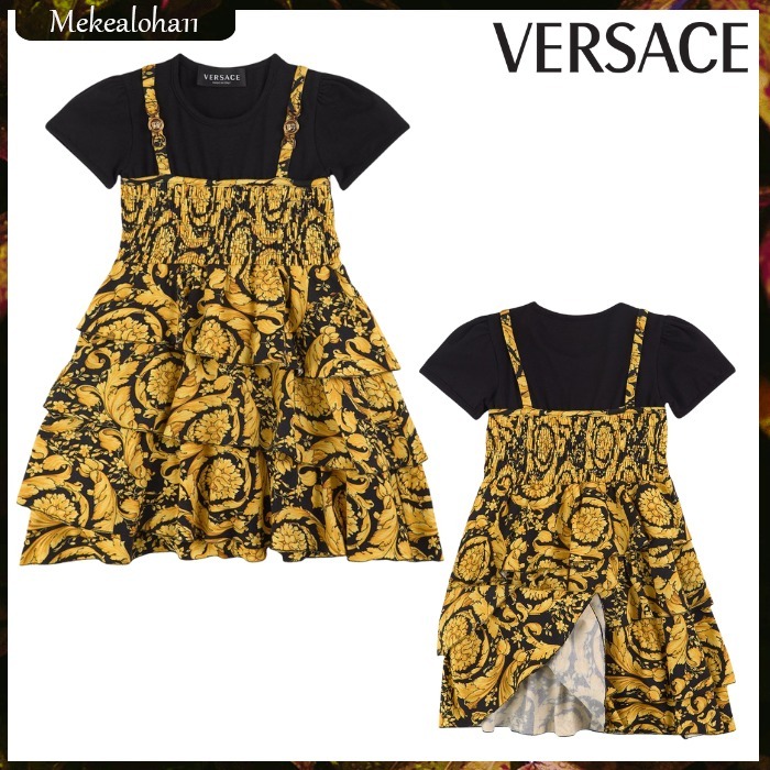 VERSACE☆Patterned ジャージドレス ブラック 【関税送料込】