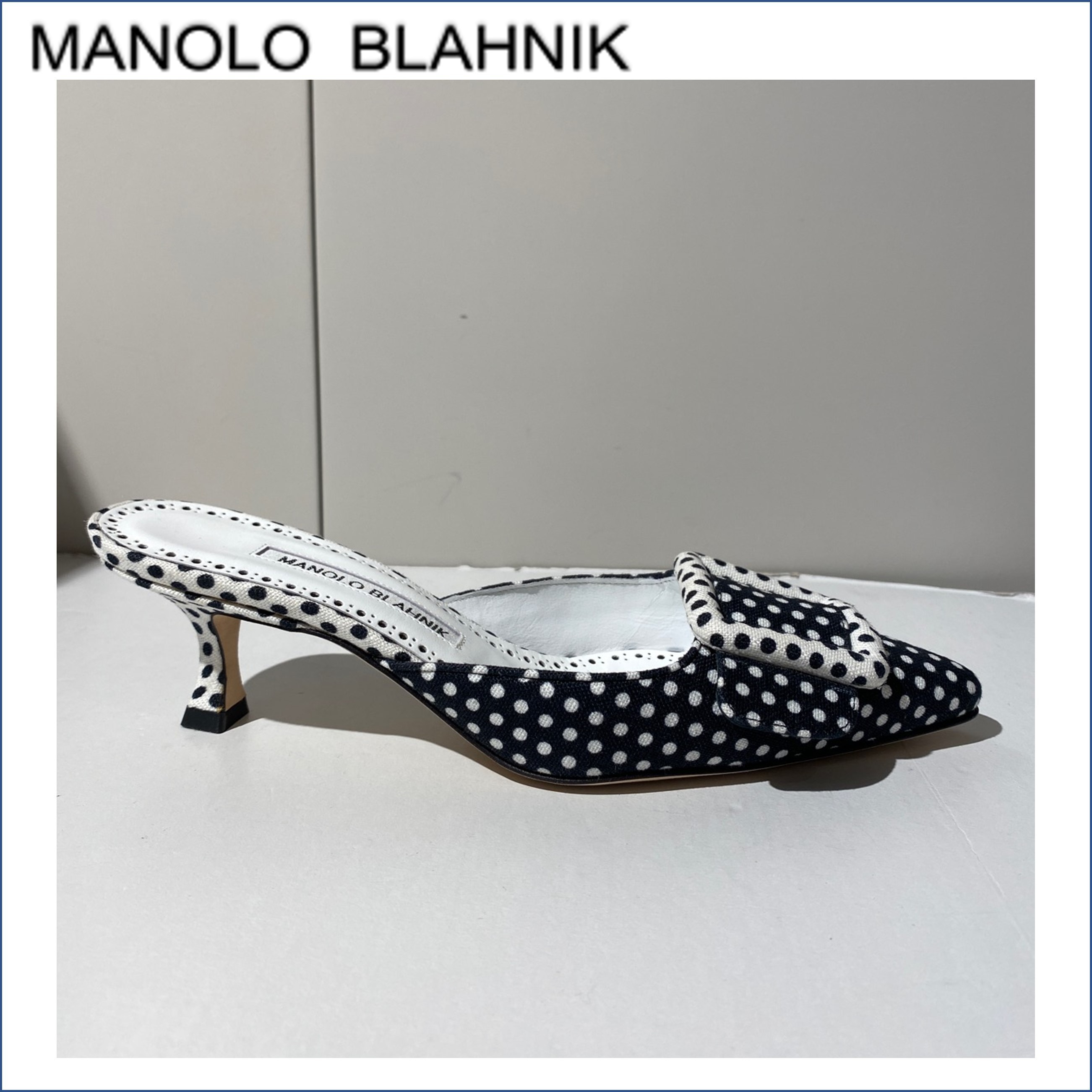 Manolo Blahnik マノロ ドット柄ミュール - xitadel.com