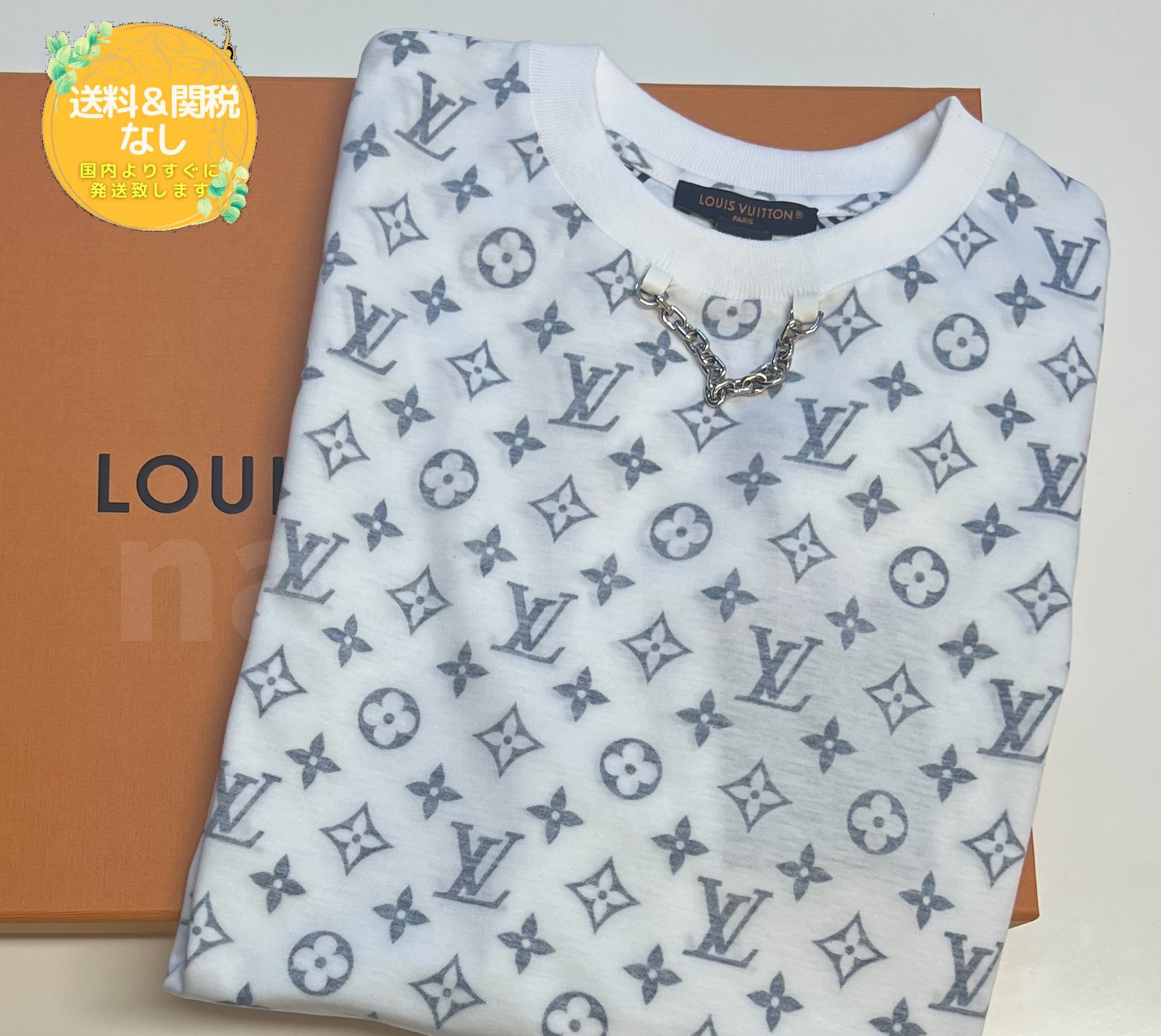 LOUIS VUITTON White Navy Monogram LV Escale Printed T-Shirt Small 2022  1A8QDI