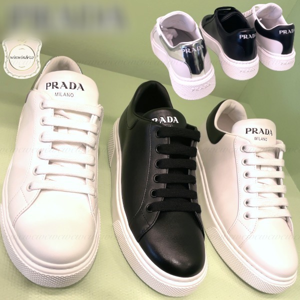 PRADA■【セール】国内発■レザー レースアップスニーカー