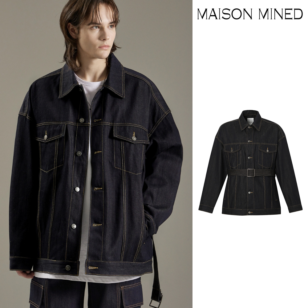 【MAISON MINED】21FW★ CARBON INDIGO BELTED DENIM TRUCKER