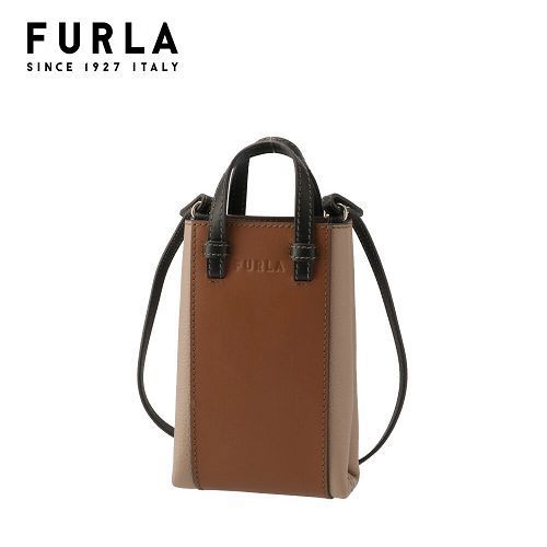 ☆FURLA☆ MIASTELLA Vertical ミニバッグ COGNAC×GREIGE♪