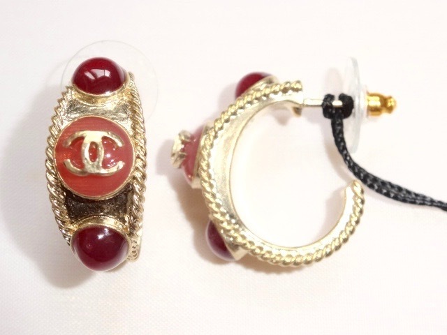 日本即発 ● CHANEL ピアス ピンク ストーン ゴールド ココ 日本即発 ○ CHANEL ピアス ピンク ストーン ゴールド ココ