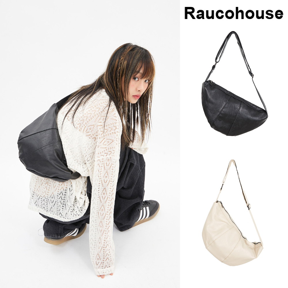 【Raucohouse】Croissant leather strap bag