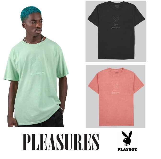 超人気新品 【PLEASURES×PLAY BOY】ENTERTAINMENT PIGMENT DYE T-SHIRT Tシャツ・カットソー 超人気新品 【PLEASURES×PLAY BOY】ENTERTAINMENT PIGMENT DYE T-SHIRT Tシャツ・カットソー