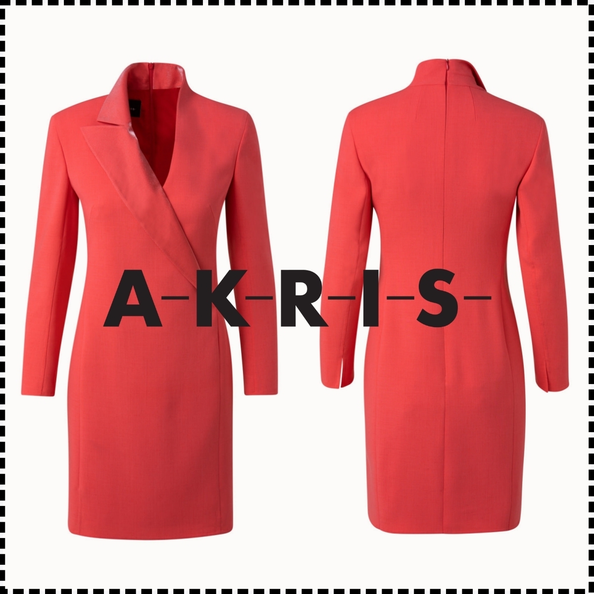 ☆アクリス(AKRIS) ウールダブルフェイスタキシードワンピース