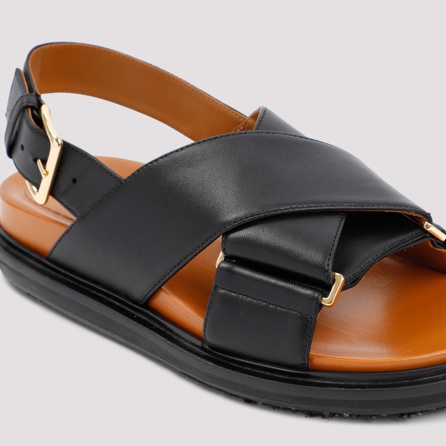 美品☆MARNI・マルニ フスベット フリンジ フラット サンダル(37