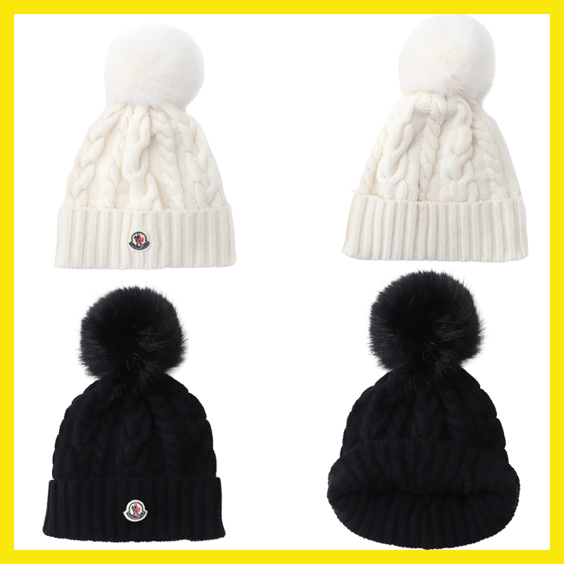 関税送料込み- MONCLER ニットビーニーBEANIE WITH POMPOM
