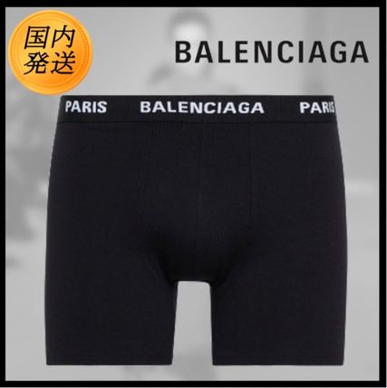 BALENCIAGA Briefs Blended Fabrics Bi-color Plain Cotton Logo Loungewear Briefs