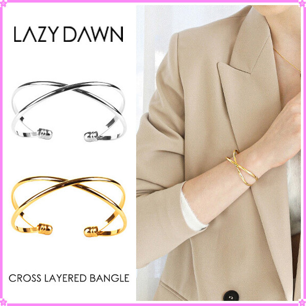 【LAZY DAWN】cross layered bangle B040〜バングル★ITZY着用