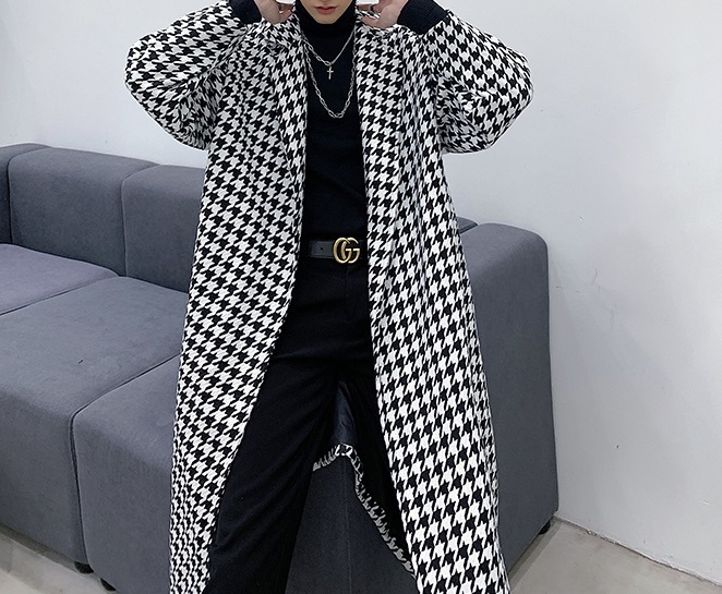 アウター メンズ ロング コート 千鳥格子 韓国 Amazon | (ニカ) 千鳥格子コート メンズ ロングコート 秋 冬