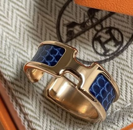 エレガンス★【HERMES】 オランプリング GM noir HERMES∽Olympe RING GM オランプ ローズ ゴールド∽パリ速達