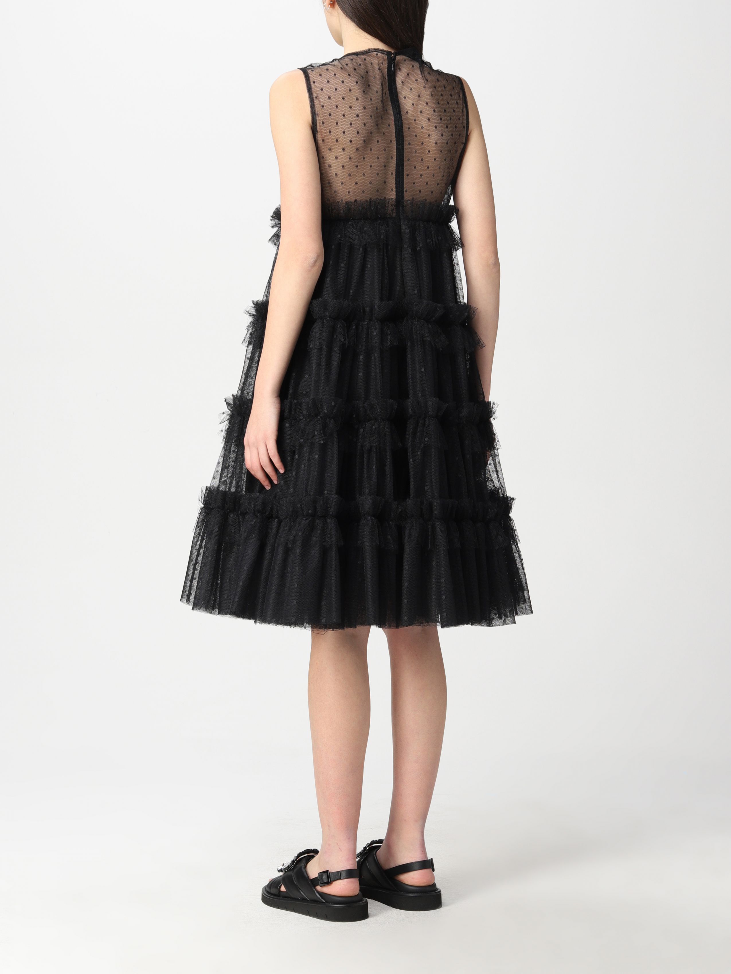 RED VALENTINO】ドットラッフルチュール ベビードールドレス