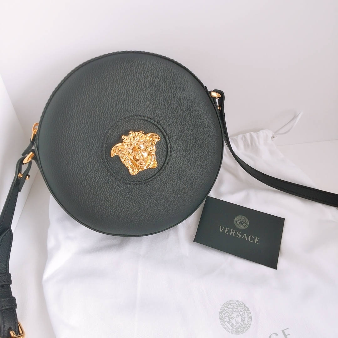 ★VERSACE★ラ メドゥーサ ラウンド クロスボディ バッグ レザー