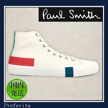 【Paul Smith】スニーカー カラーブロック キャンバス ホワイト