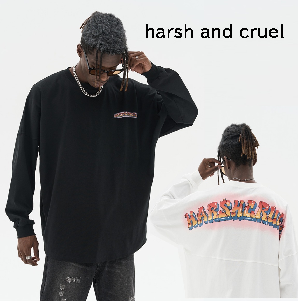 送料関税込み[HARSH and CRUEL]長袖Ｔシャツ★男女兼用★新作★