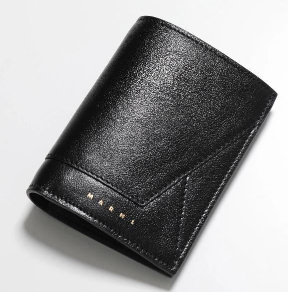 MARNI マルニ 財布 二つ折り財布 小銭入れ付き レザー ブラック ...