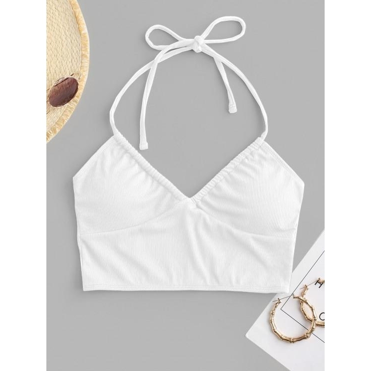 2022年のクリスマス Halter ZAFUL 日本未入荷・送料無料 Ribbed Top Bikini Cropped ビキニ 2022年のクリスマス Halter ZAFUL 日本未入荷・送料無料 Ribbed Top Bikini Cropped ビキニ