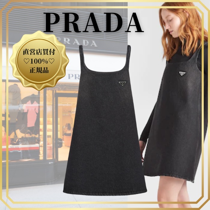 【PRADA】☆直営店☆ブラック デニム ミニドレス