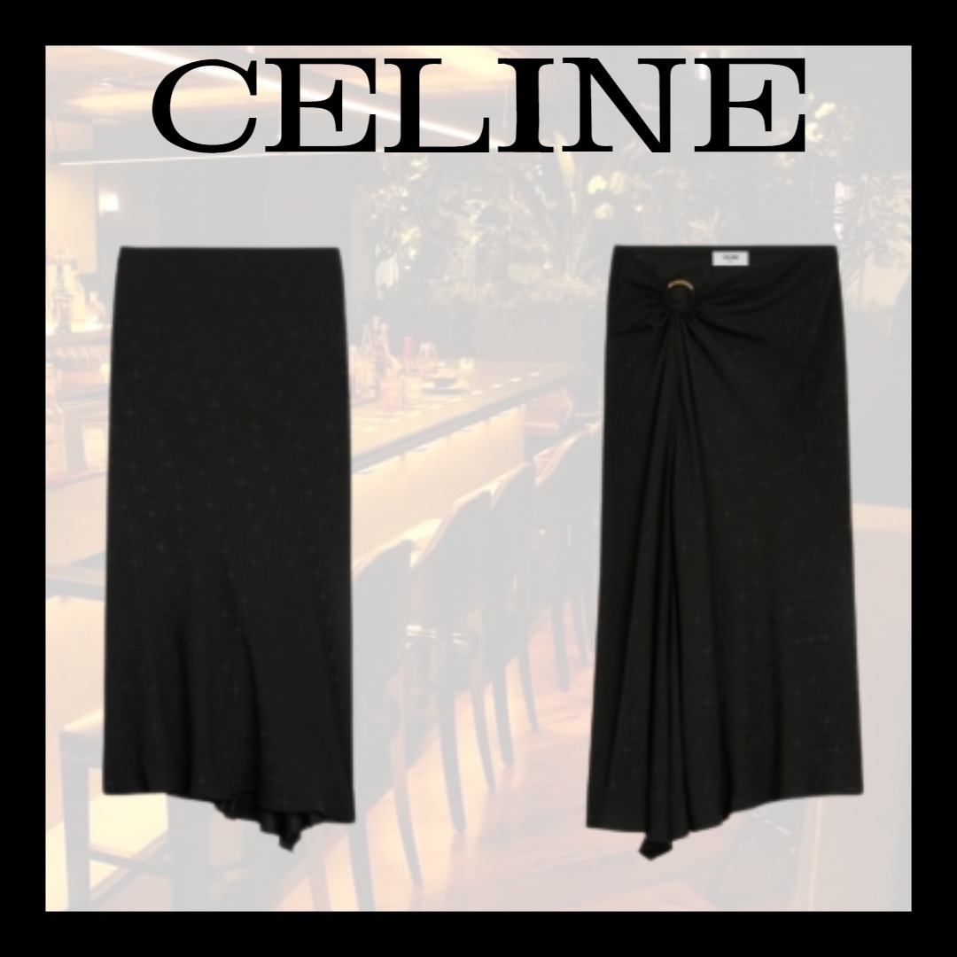 CELINE】ミディアムスカート アシンメトリー ブラック リング - www ...