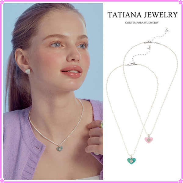 【TATIANA】Flower in the Heart Pearl Necklace NZ2004