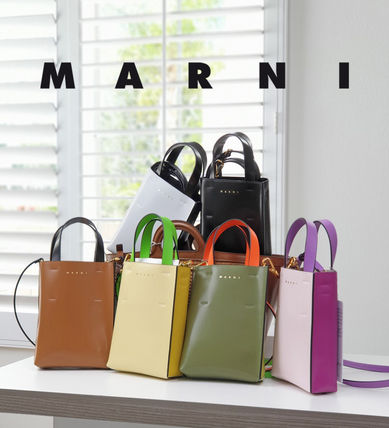 MARNI Totes Casual Style Plain Leather Party Style Office Style