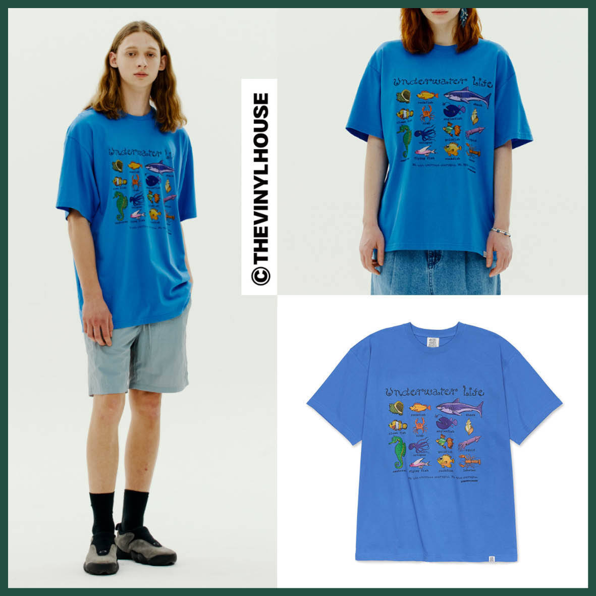 THEVINYLHOUSE★ UNDERWATER LIFE TEE BLUE ★関税送料込